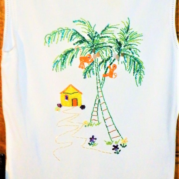 *** SWEATER WORKS *** Sleeveless TOP ~ Fully Beaded ~ Brand New ~ NEVER WORN - Picture 2 of 3